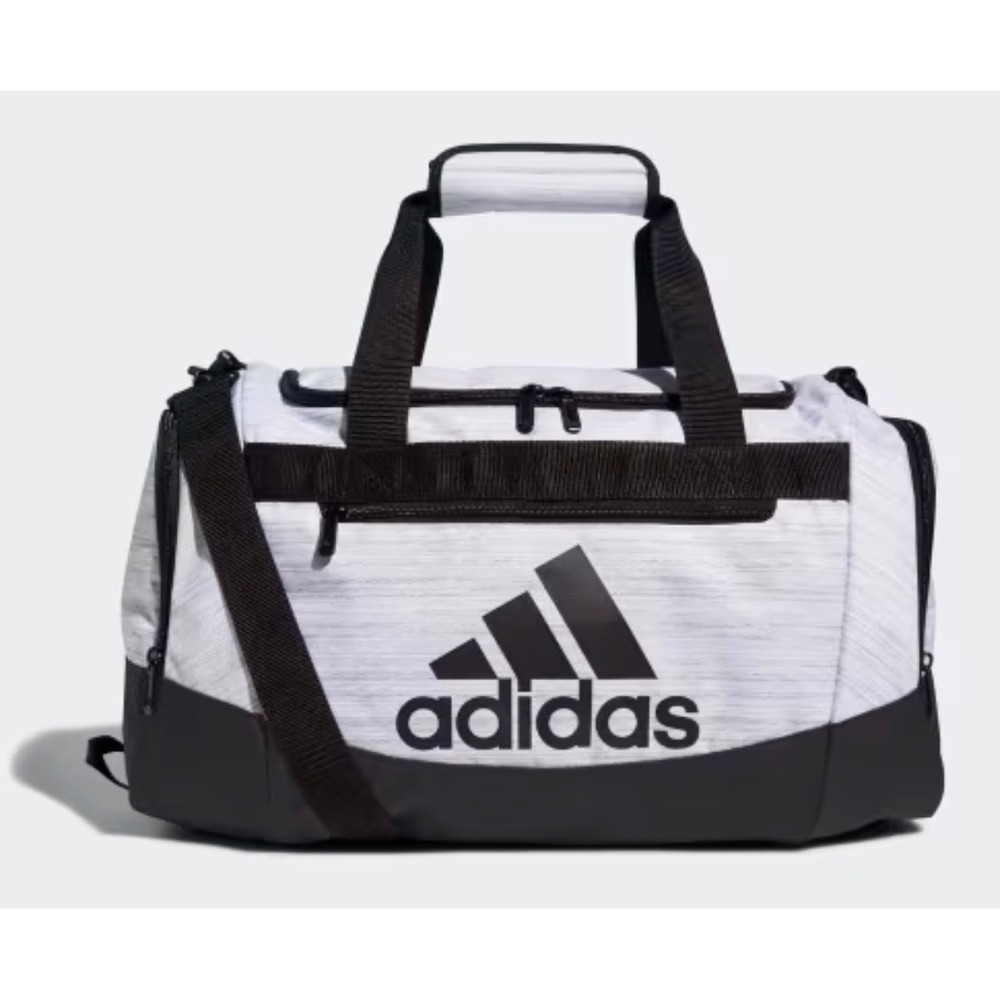 Adidas Defender Small Duffel Bag OS Grey Black Heathered Gym Sport Travel Bag